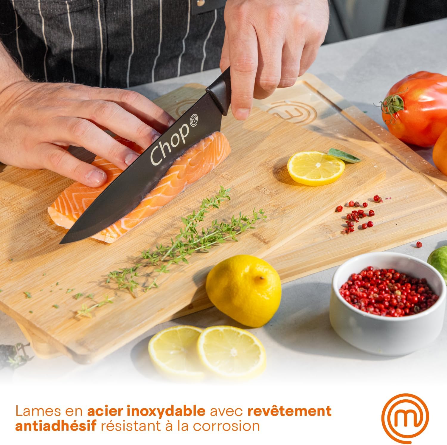 MasterChef - Set Cuisine Antirouille - 5 pièces inox poignées confortables