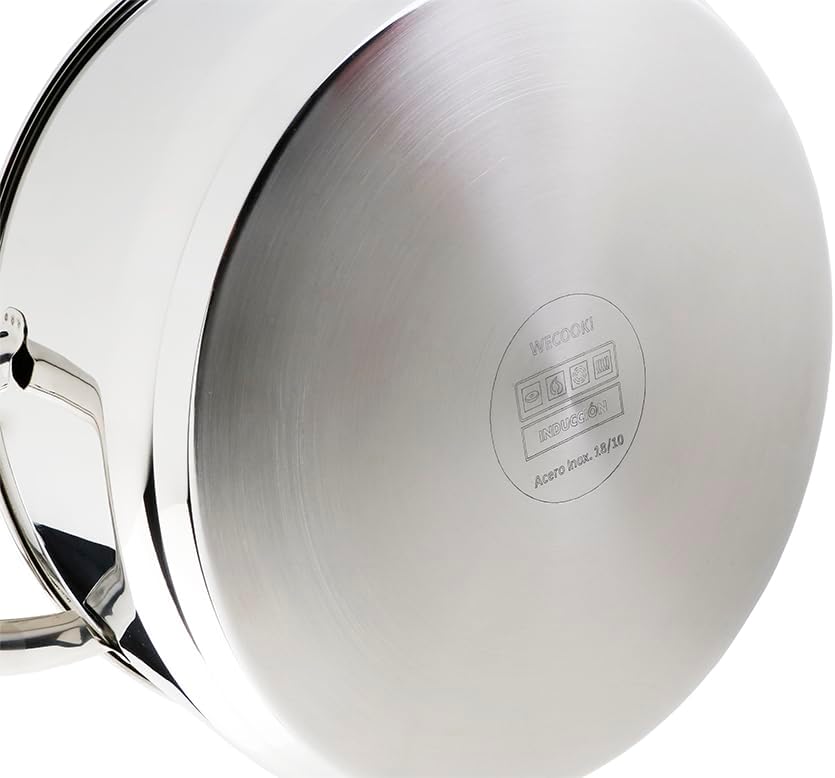 Casserole basse inox avec couvercle - 32 cm - acier inoxydable