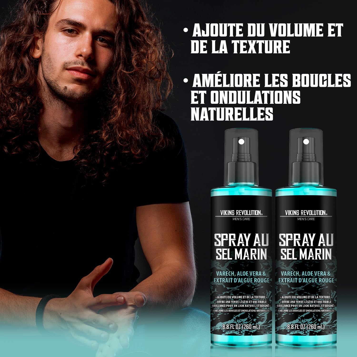 Viking Revolution - Sea Salt Spray homme - 2x260ml - volume, texture plage