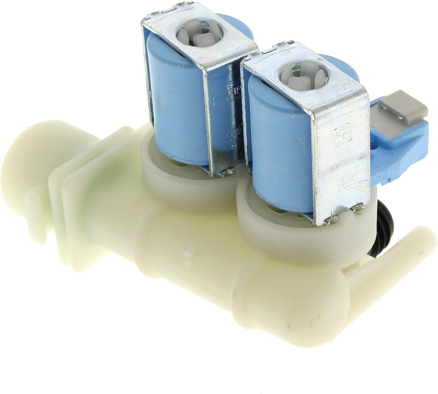 INDESIT - Electrovanne double pour lave-linge, entrée 2 voies, pour modèles ARISTON HOTPOINT, WHIRLPOOL, SCHOLTES