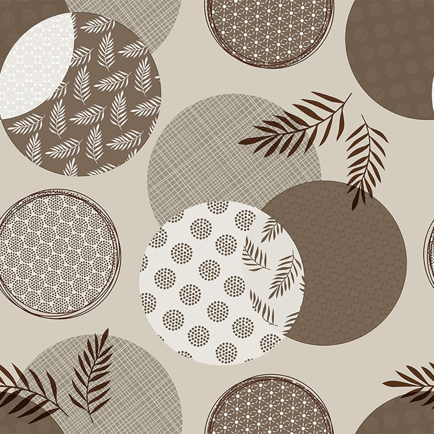 Nappe en toile cirée - Lens Brun - 140x140 cm - Anti-taches, imperméable