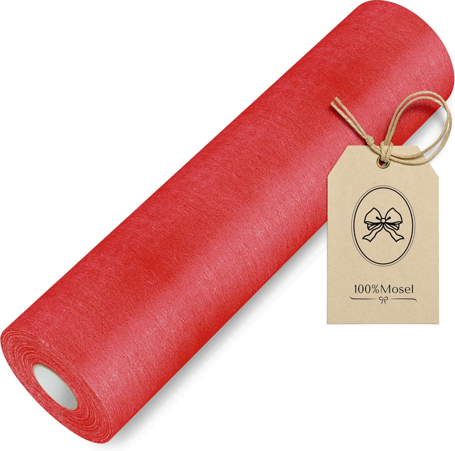 100%Mosel - Chemin de Table en Non-tissé - 30x2500 cm - Rouge, nappe pour occasions spéciales