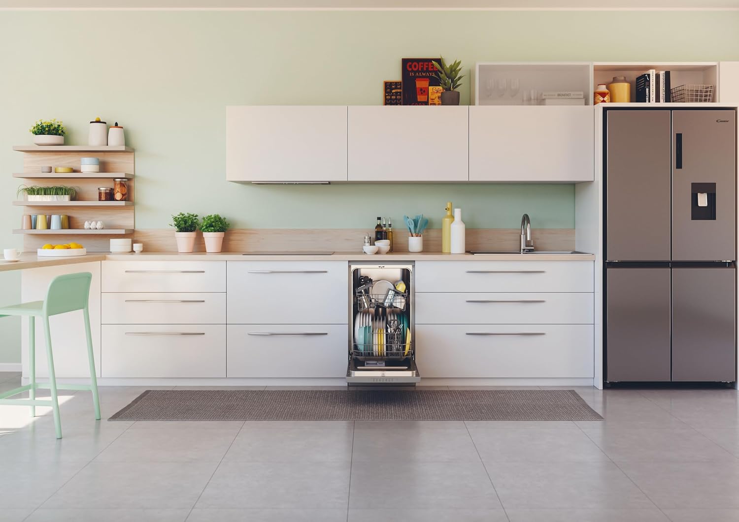 Lave-vaisselle 45cm, 10 couverts, 47dB, classe E, silver