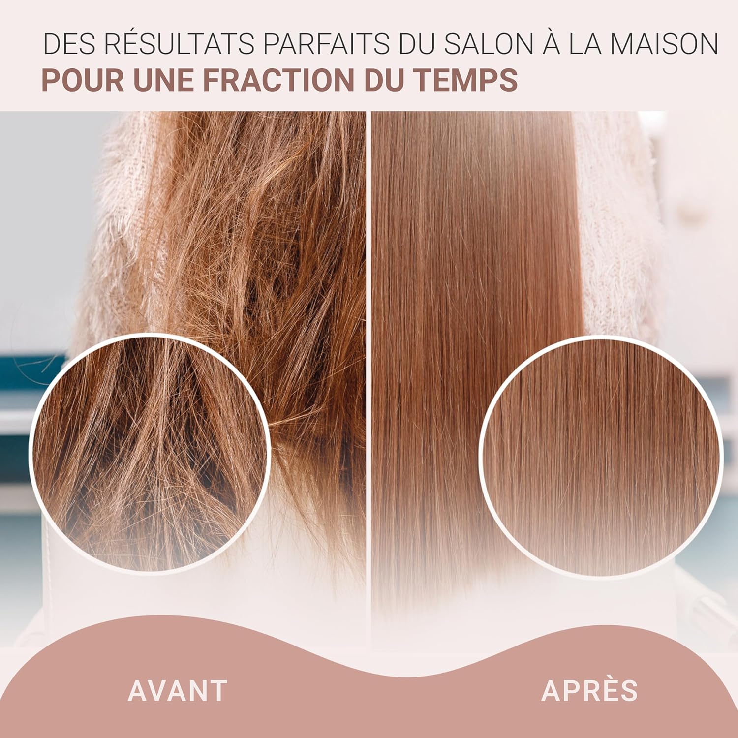 Golden Curl - Fer Lisseur Rose Gold - 2 en 1 lissage/boucles - 5 ans garantie