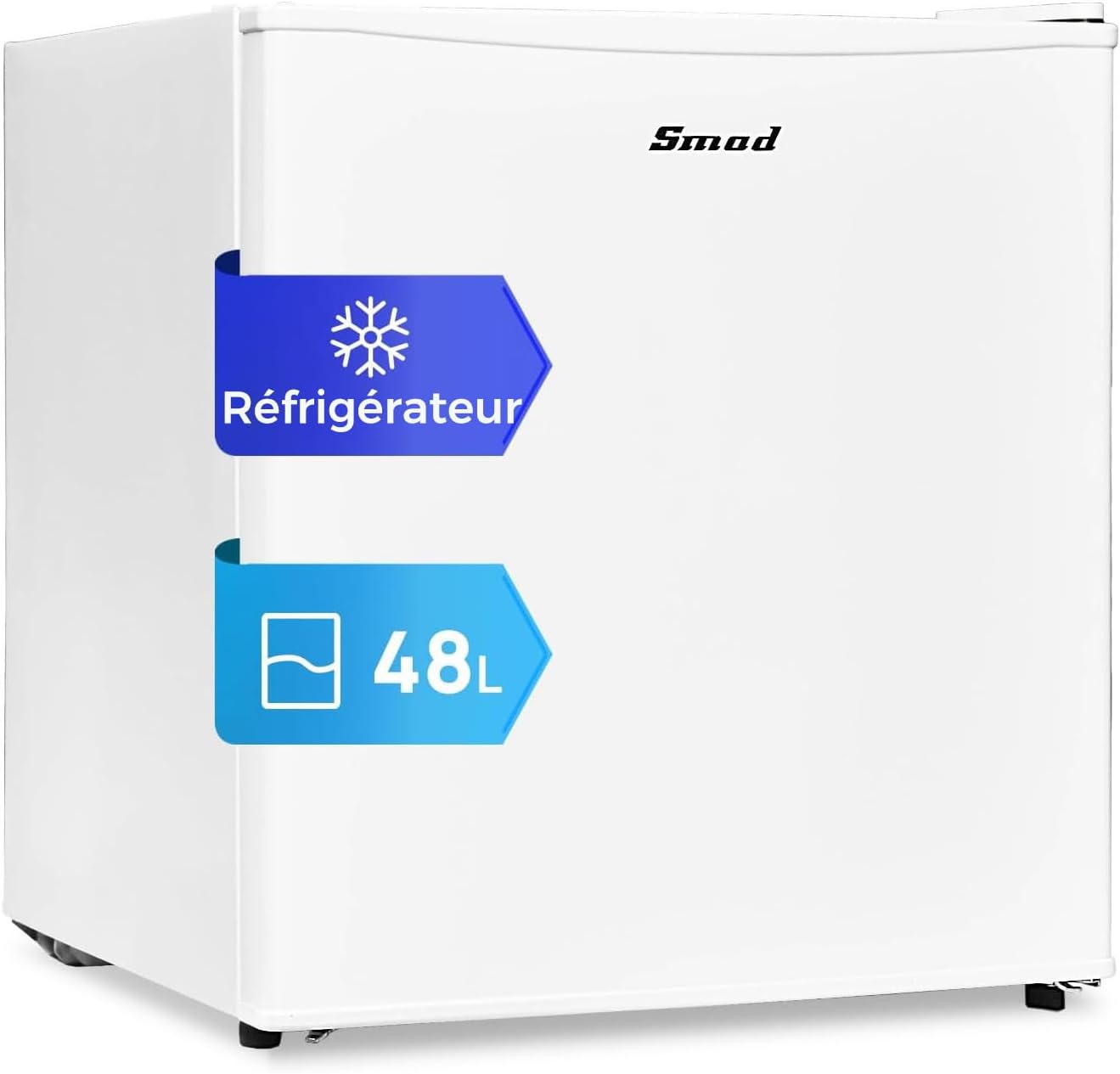 Smad - Mini Frigo 48L - porte réversible, 0-10°C, blanc, compact
