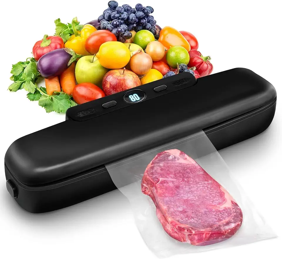 Machine à emballer sous vide - compacte - One Touch, aliments secs/humides, noire