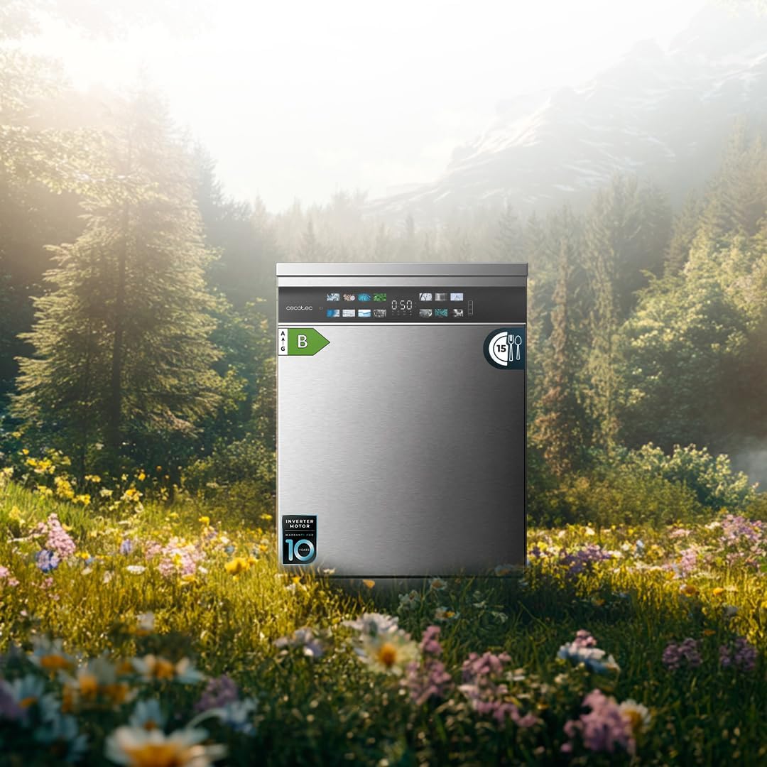 Cecotec - Bolero Aguazero 6700 - 60cm - inox, 15 couverts, classe B, moteur Inverter Plus, Turbo Dry+, 6700