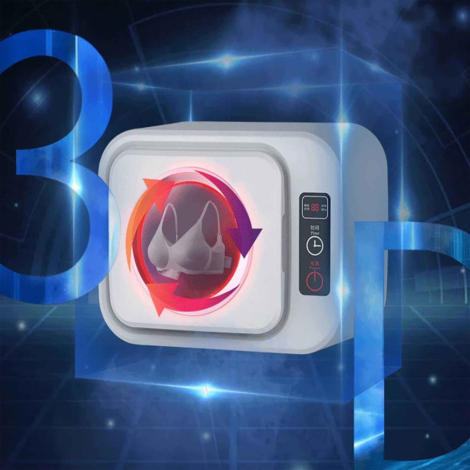 ERICAT - sèche-linge portable LCD, mini tambour inox, 3 modes, compact