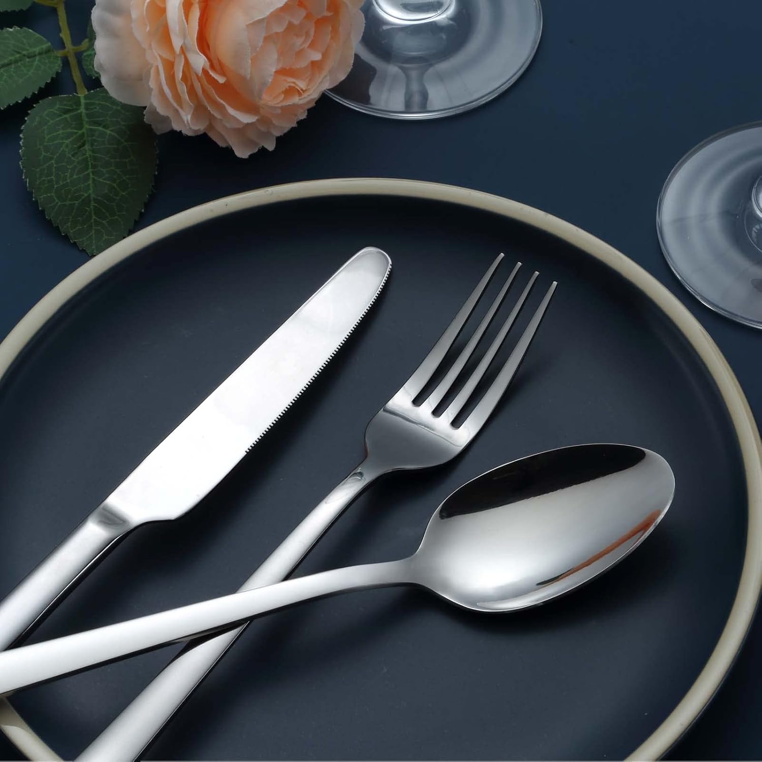 Hunnycook - Set de couverts 30 pièces - inox, poli miroir, 6 personnes