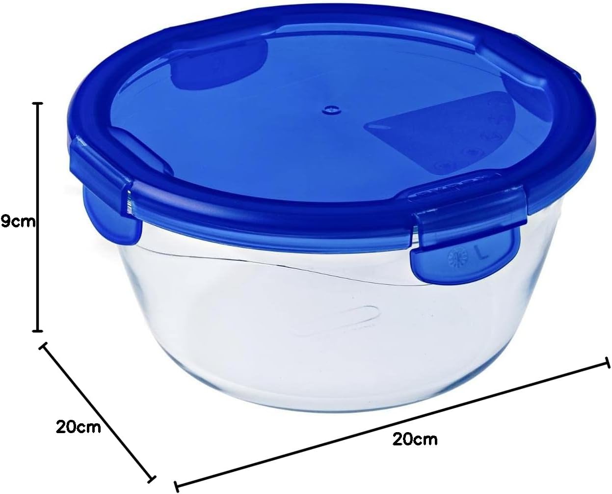 Pyrex - Cook & Go - ronde 20 cm - verre, couvercle hermétique, four