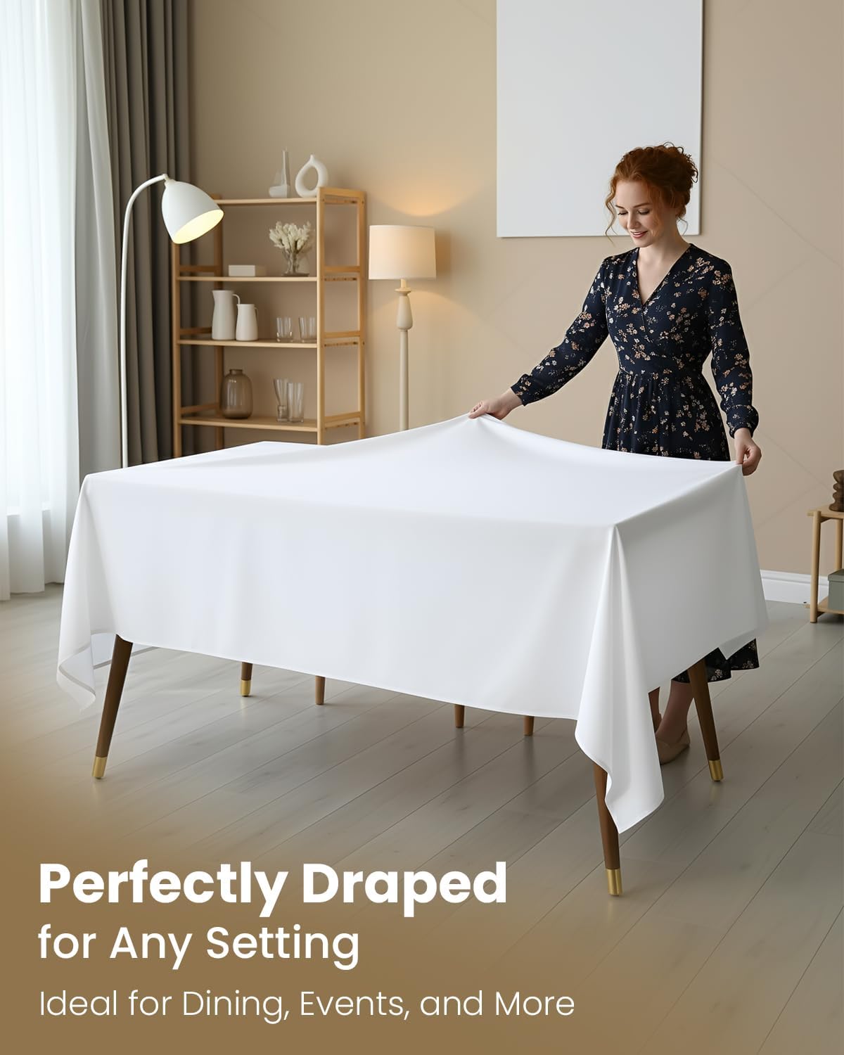 Utopia Kitchen - Nappe rectangulaire lot de 2, 152x213cm, lavable, blanc