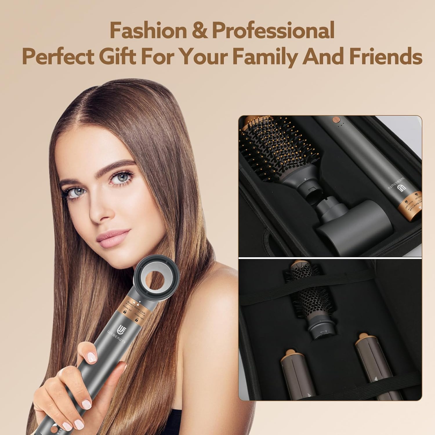 WeBeauty - Air Styler 6 en 1 - 30m/s, ions négatifs, 110000 tr/min, boucleur volumisant