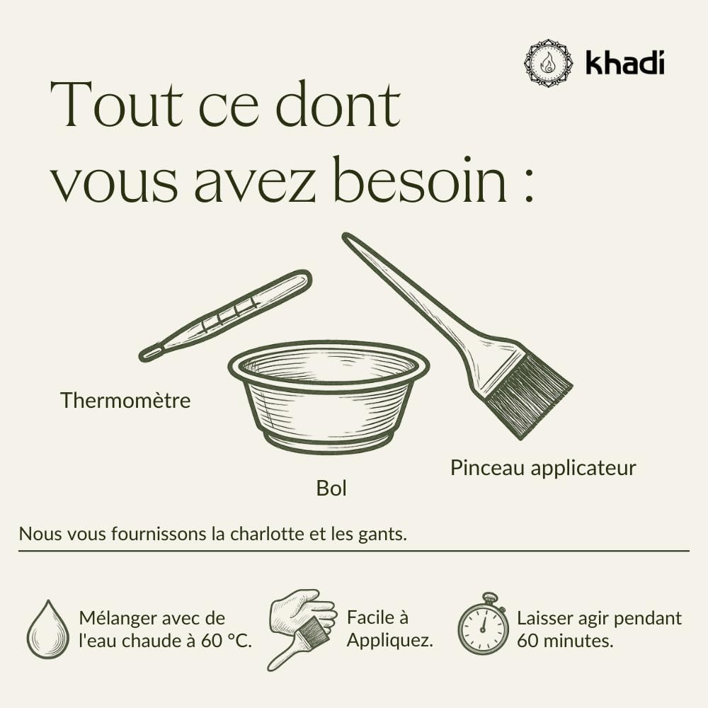 Khadi - coloration végétale châtain noisette - 100g - naturel, brillance