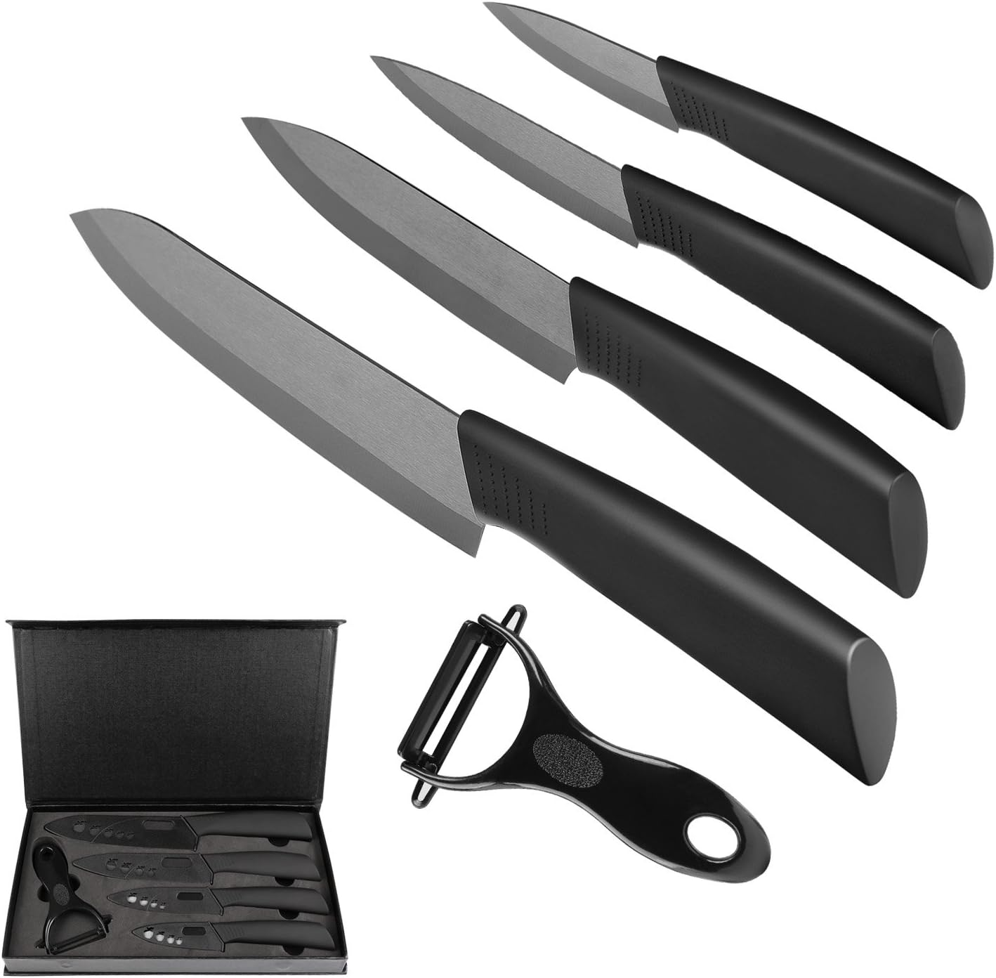 Ballery - Set de couteaux céramique 5 pièces avec éplucheur, lame 3