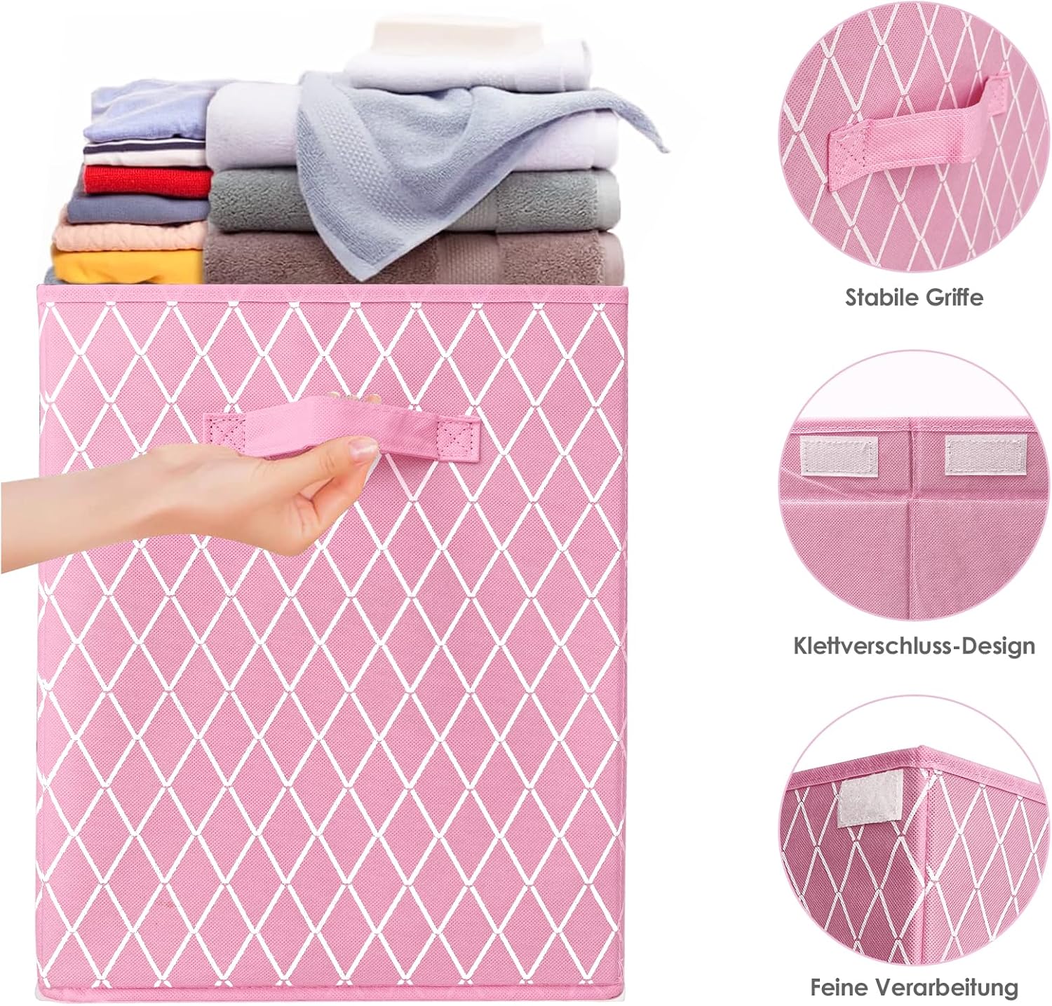 Coffre à jouets - boîte pliable avec couvercle - 62x33x41cm - poignées, rangement enfant