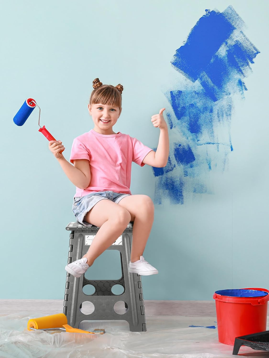 HOUSE DAY - marchepied pliable 43,2cm - plastique robuste, léger, portable