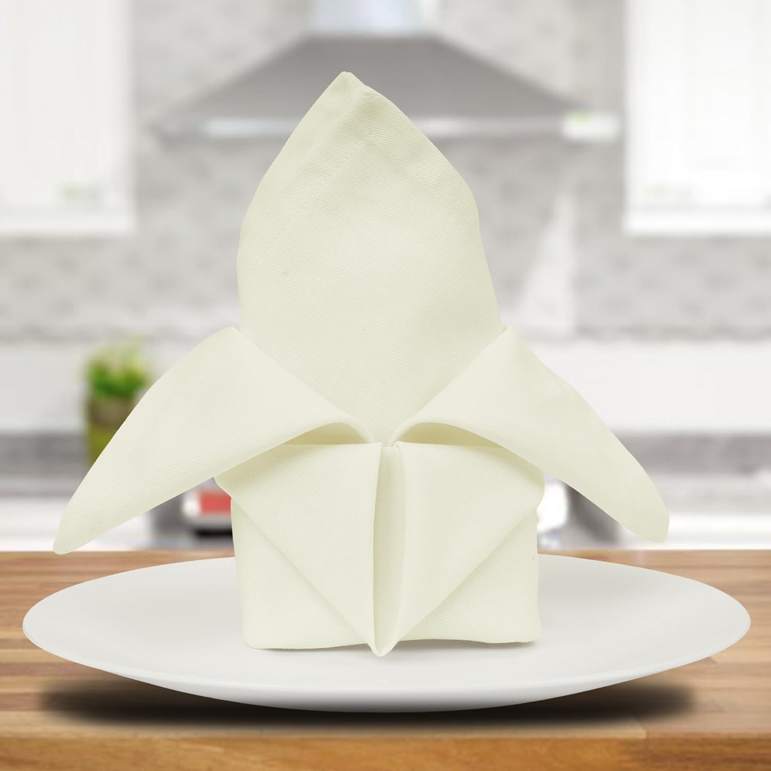 Sweet Needle - serviettes table crème 45x45cm coton épais lot de 12