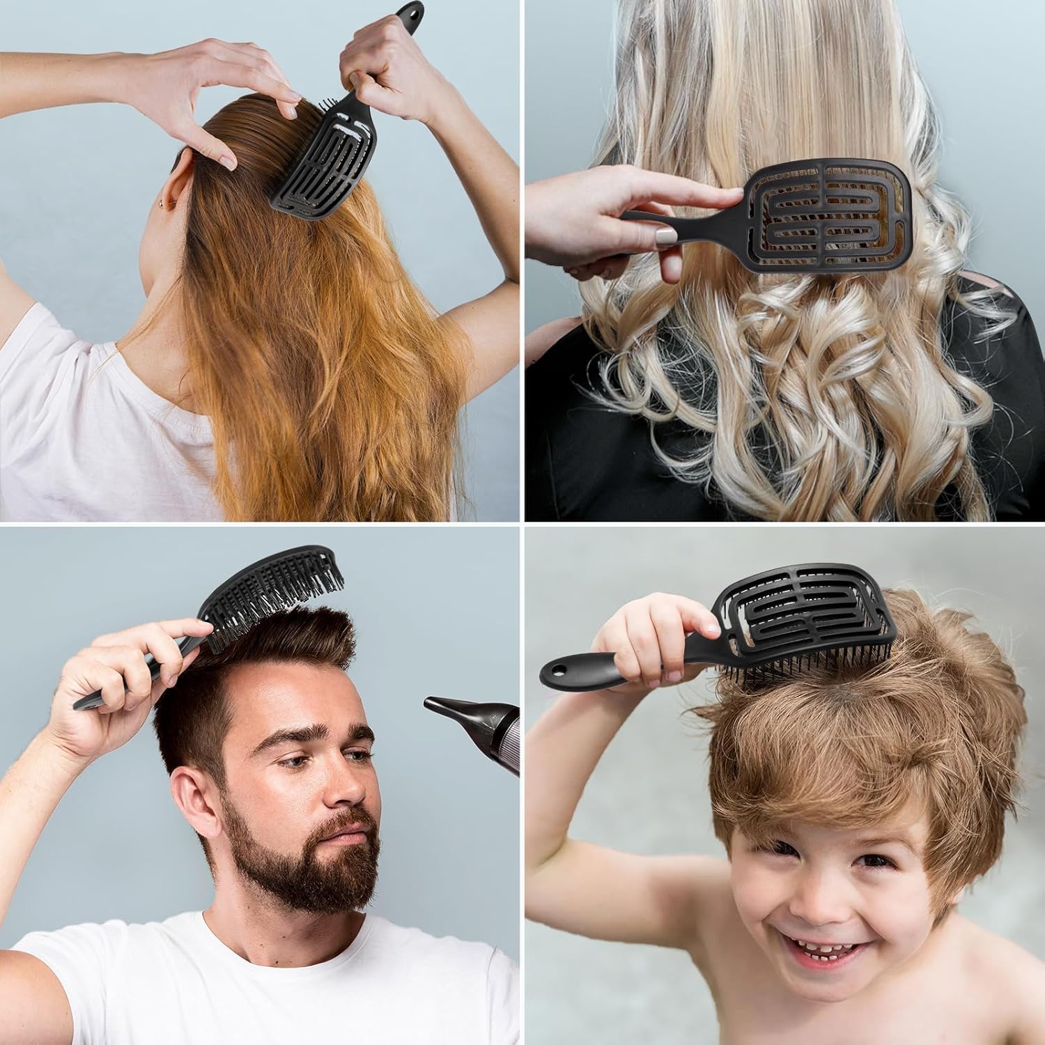 Brencco - Brosse démêlante magique, anti-casse, tout type de cheveux