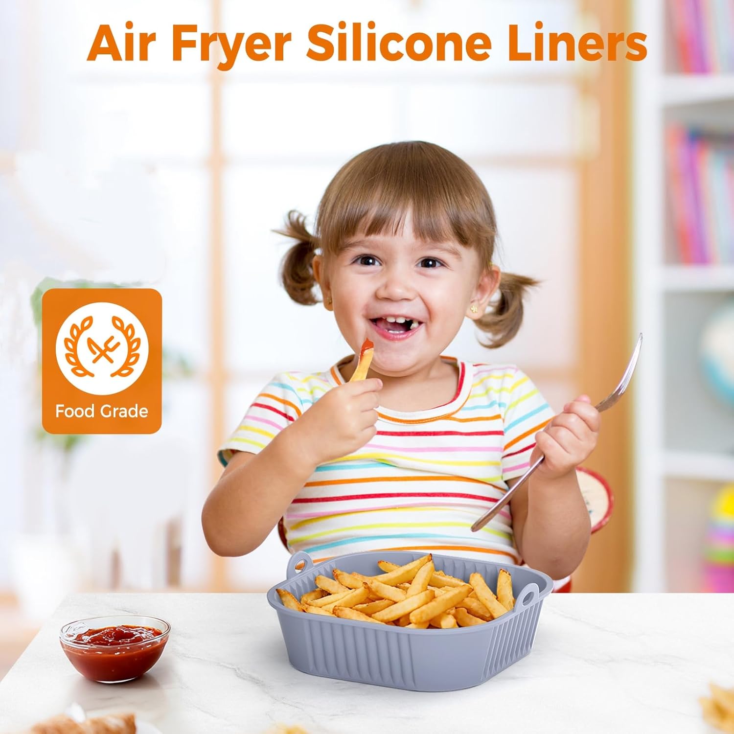 Diboniur - moules silicone Air Fryer 5-8L - 2 pièces réutilisables