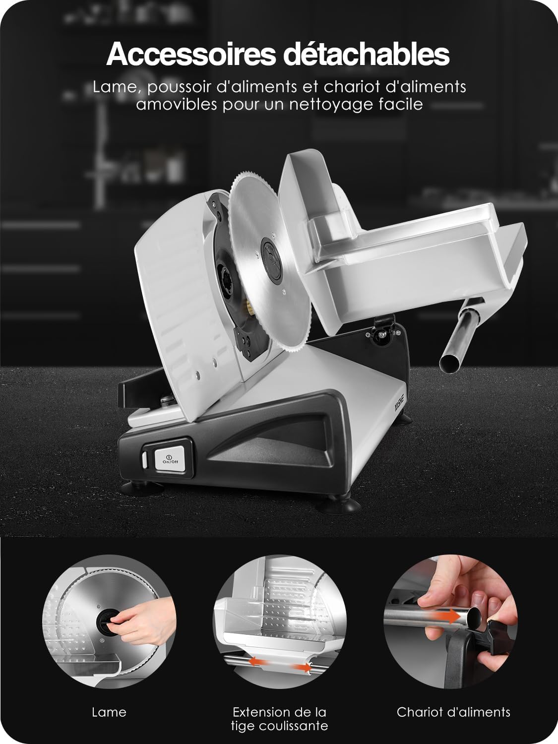 YASHE - trancheuse électrique 250W, 19cm, 2 lames, SL-518