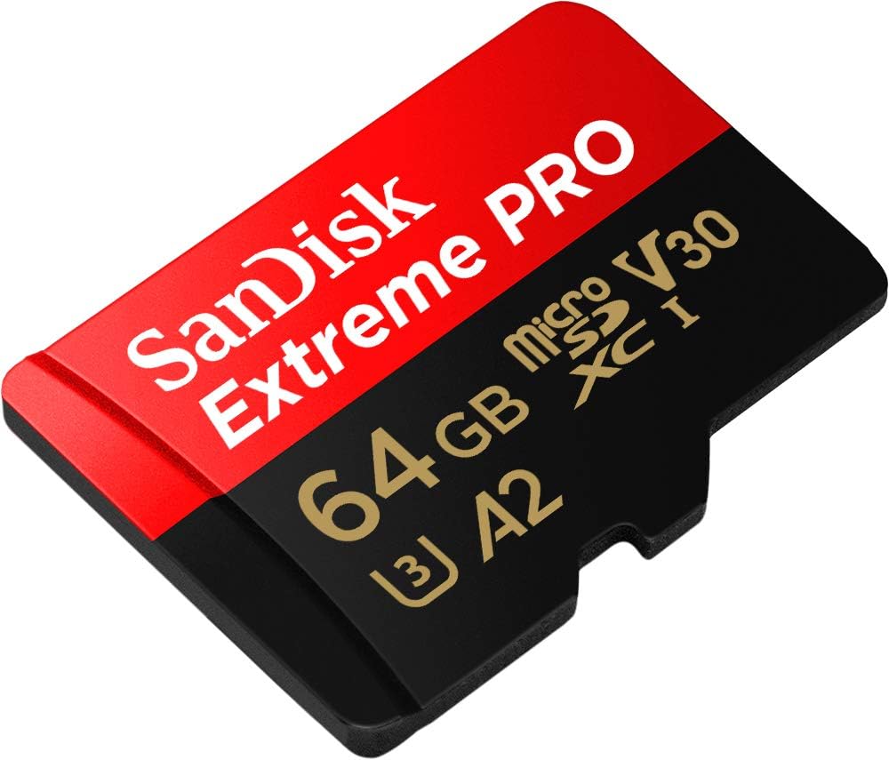SanDisk - Extreme PRO 64 Go - microSDXC + adaptateur, A2 UHS-I, 200 Mo/s V30