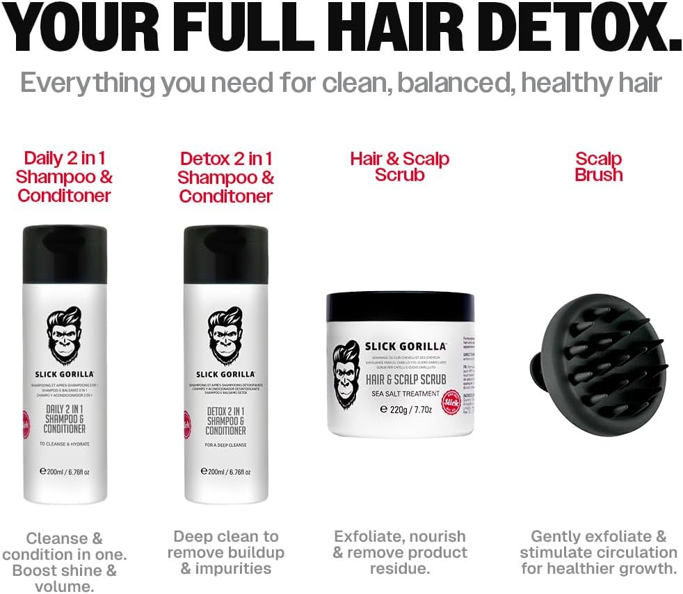 Slick Gorilla - The Care Box Set - soin complet cheveux - shampoings, gommage, brosse pour tous types
