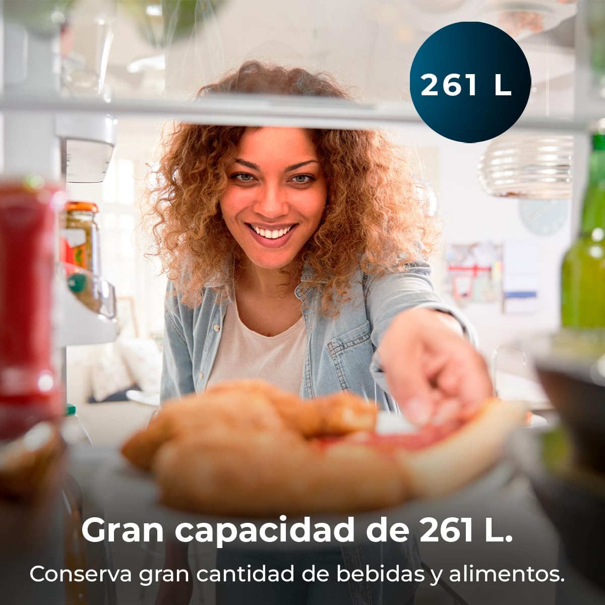 Cecotec - Bolero CoolMarket 2D 261 - 54x59,2x142,8 cm - 261 L, porte réversible, classe E