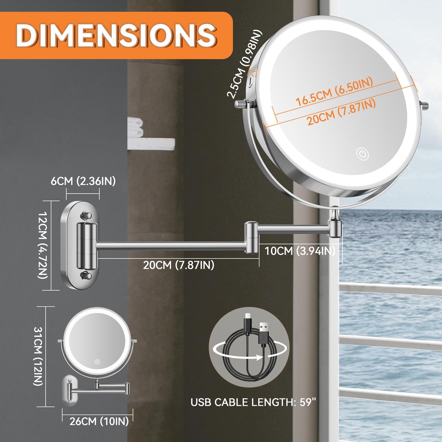 Auxmir - miroir mural série 8