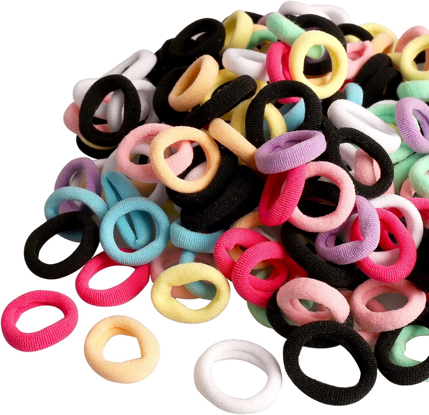 Élastiques cheveux fille - mini chouchous colorés - 200 pcs - accessoires enfants