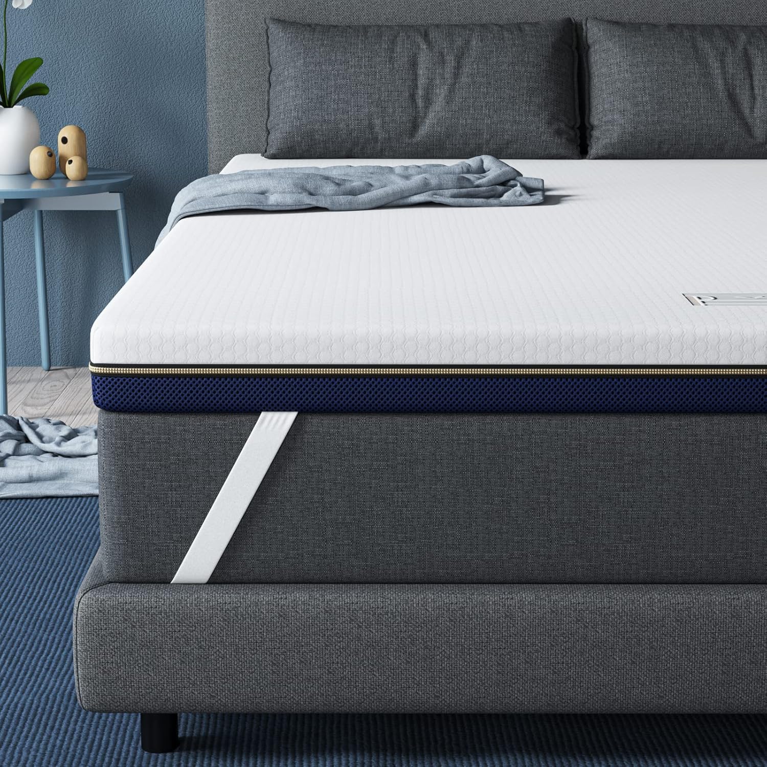 BedStory - surmatelas gel mémoire de forme - 140x190x7,6cm - ergonomique