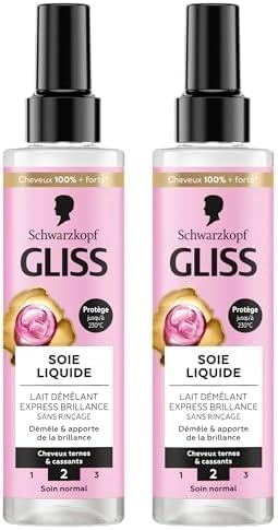Schwarzkopf - Gliss Lait Démêlant Soie Liquide 200ml - protège et brille jusqu'à 230°C
