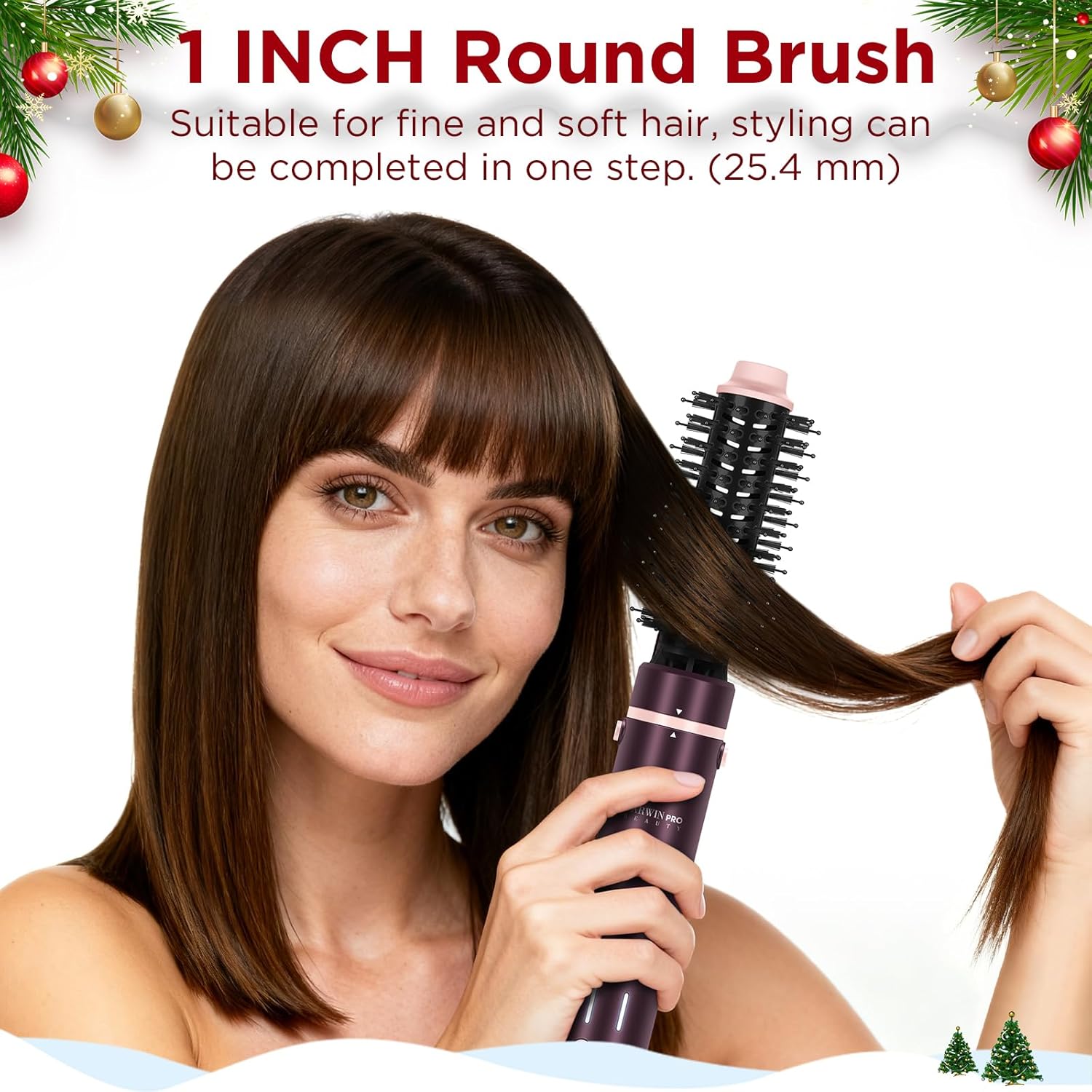 PARWIN PRO - Brosse à lisser auto, double tension, sèche-cheveux puissant