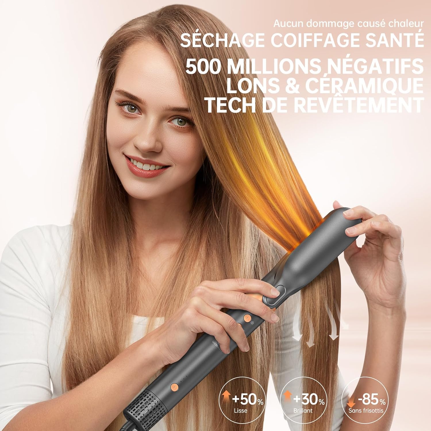 Airstyler multifonction 7 en 1 - sèche-cheveux/boucleur/lisseur - coiffage polyvalent
