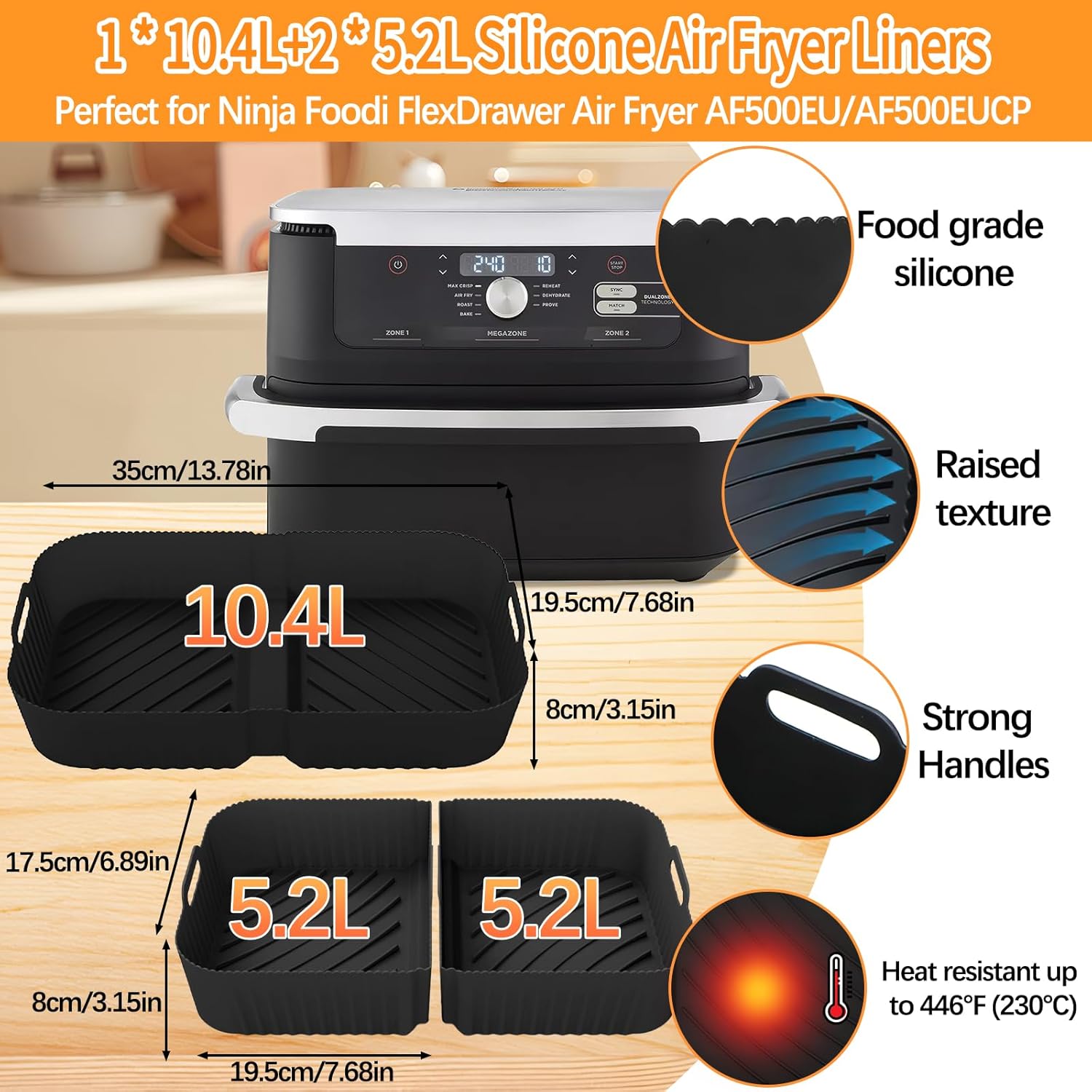 Moule silicone air fryer - accessoires 24 pièces - pour Ninja Foodi 10.4L - compatible AF500EU