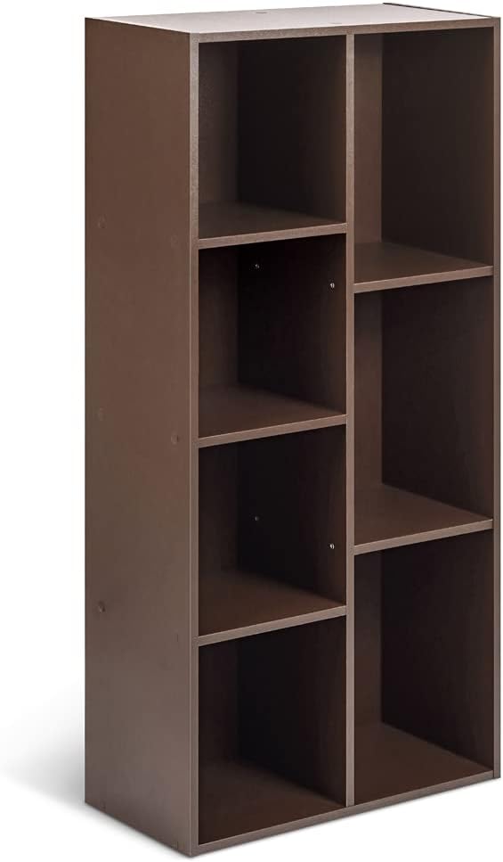 maxxidealz Basics - Bibliothèque 7 compartiments - 50x24x106cm - cube, expresso