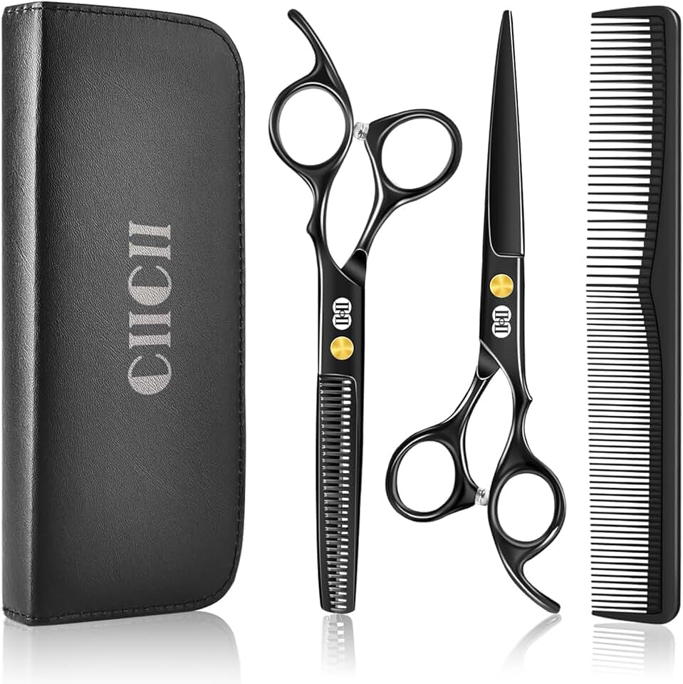 CIICII - Kit Ciseaux Coiffure Pro - 6,7 pouces - coupe et effilage cheveux