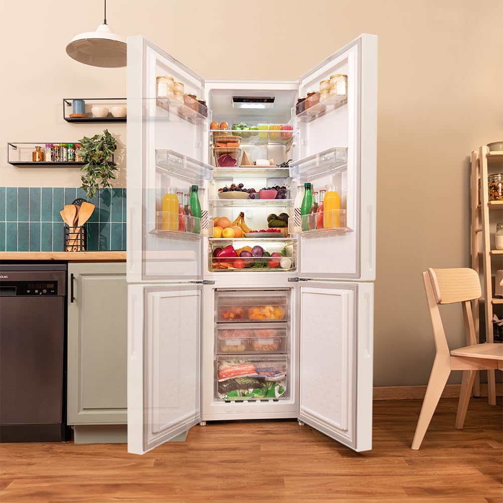 Cecotec - Bolero CoolMarket Combi 250 - Combiné 250L, No Frost, distributeur d'eau, LED, porte réversible, D. Inverter P