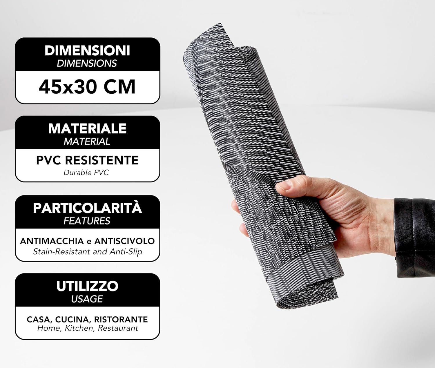 IPEA - Sets de table élégants - 45x30 cm - lavables, résistants, antidérapants