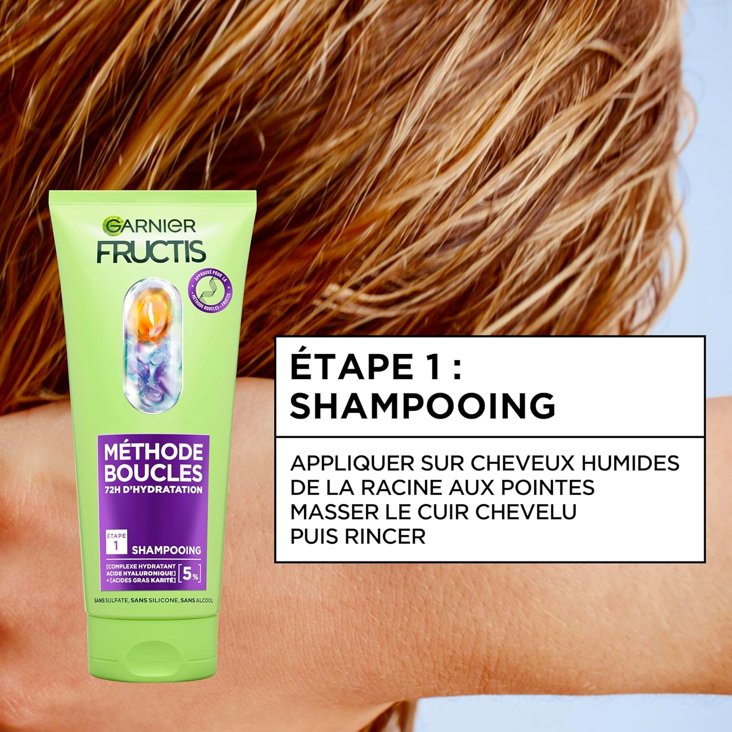 Garnier - Fructis Méthode Boucles - shampoing & spray - acide hyaluronique, karité, hydratant boucles
