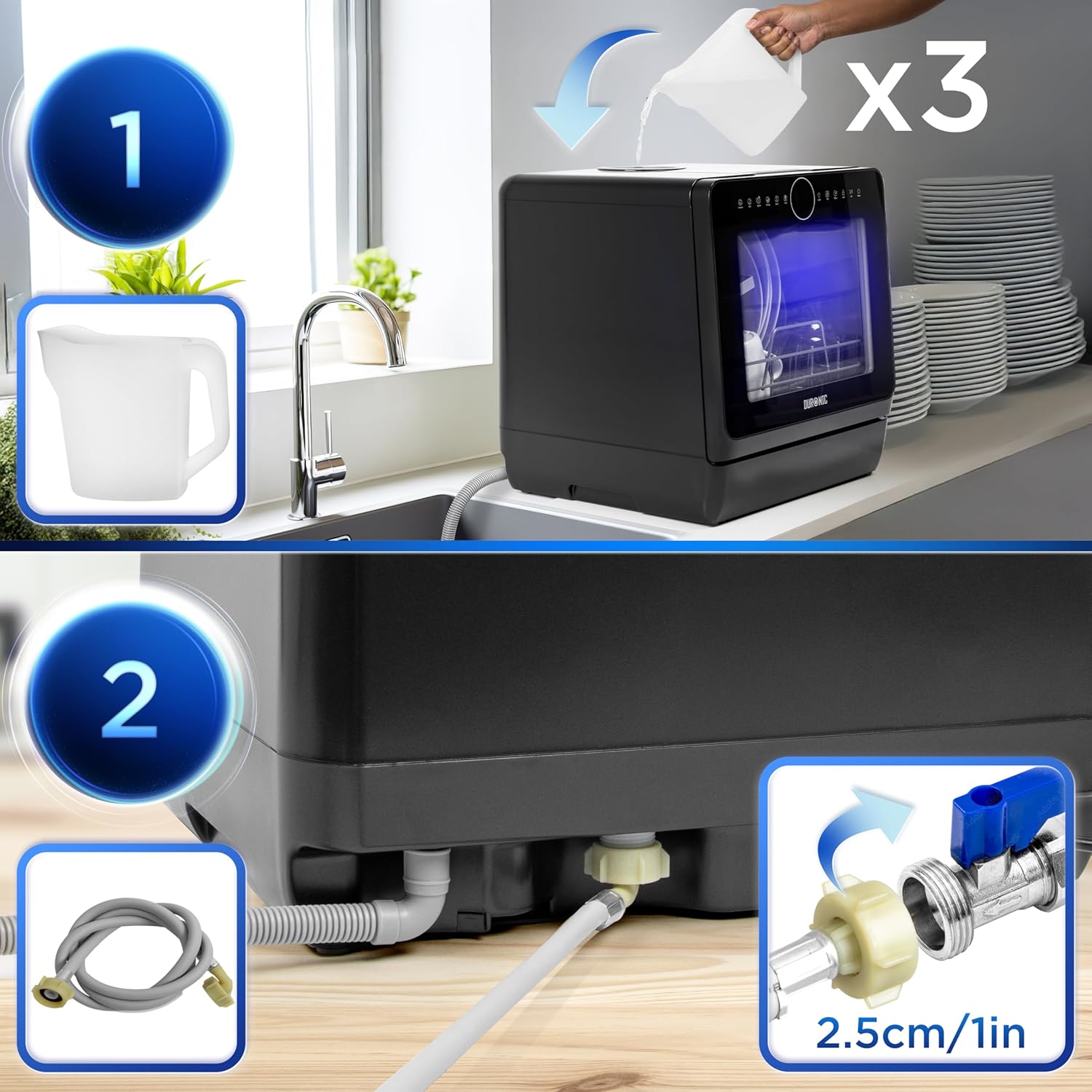 Duronic - DW5 BK - compact 55x50x43cm - 7 programmes, séchage performant