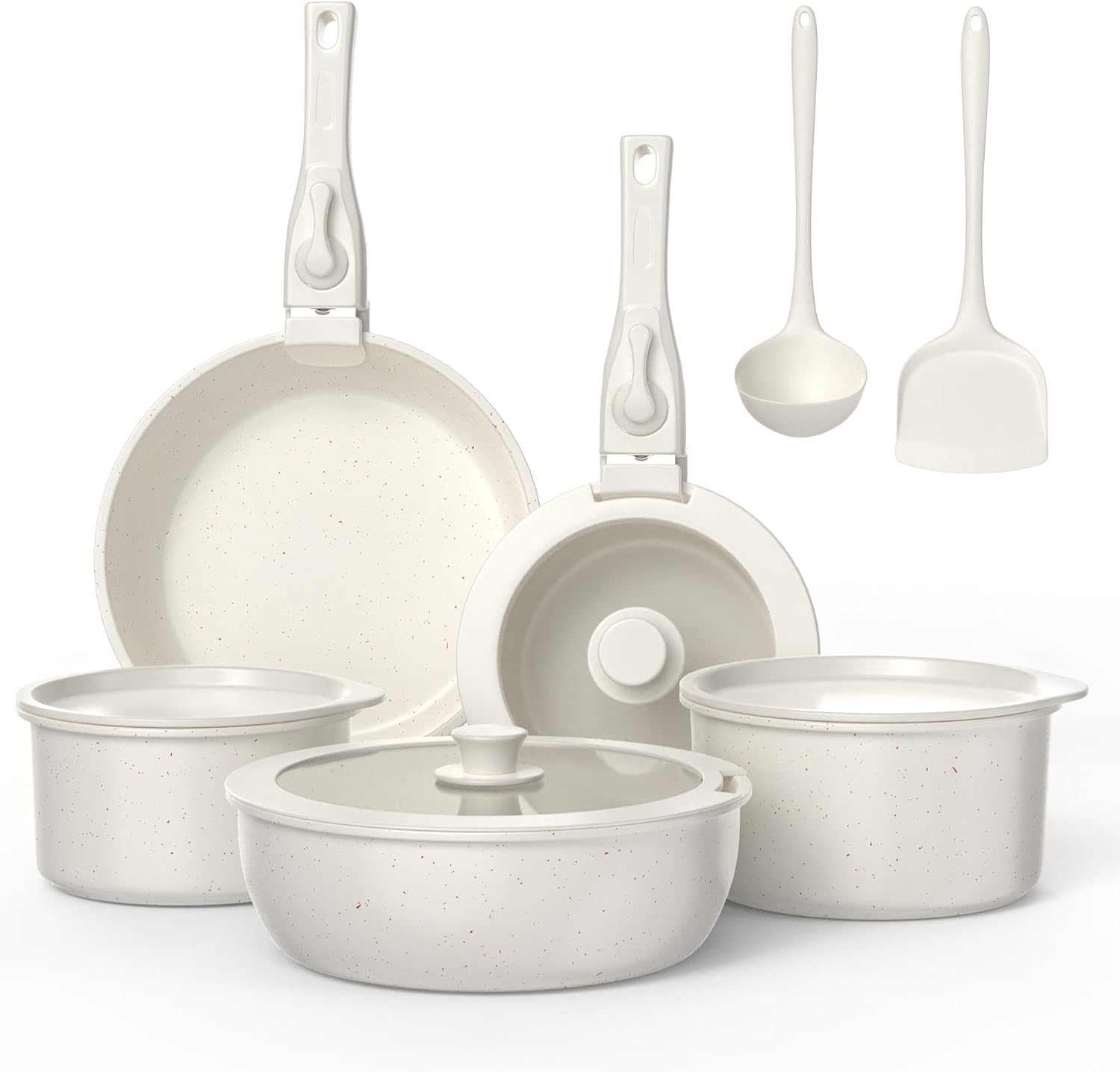 Zyronem - Batterie de cuisine 13 pièces céramique induction - Poêles et casseroles amovibles