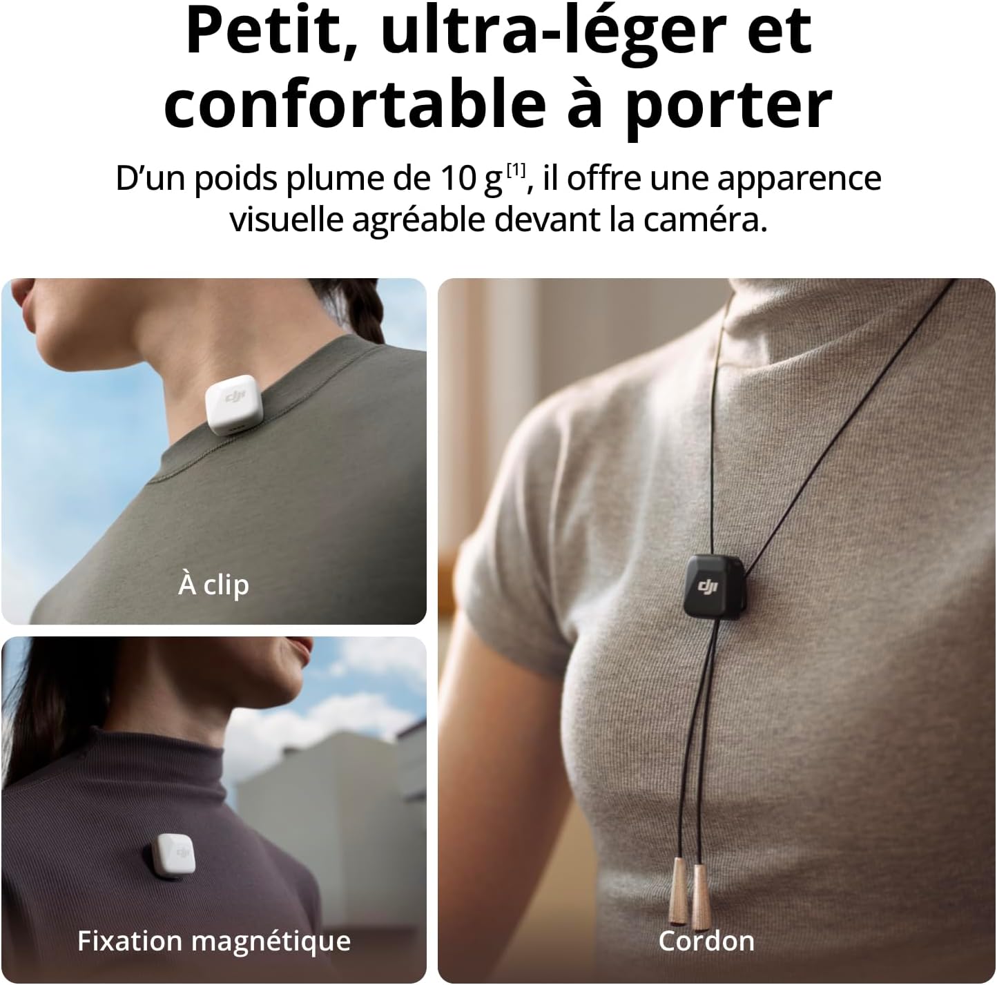 DJI - Mic Mini Série - ultra-léger, audio haute qualité, annulation bruit