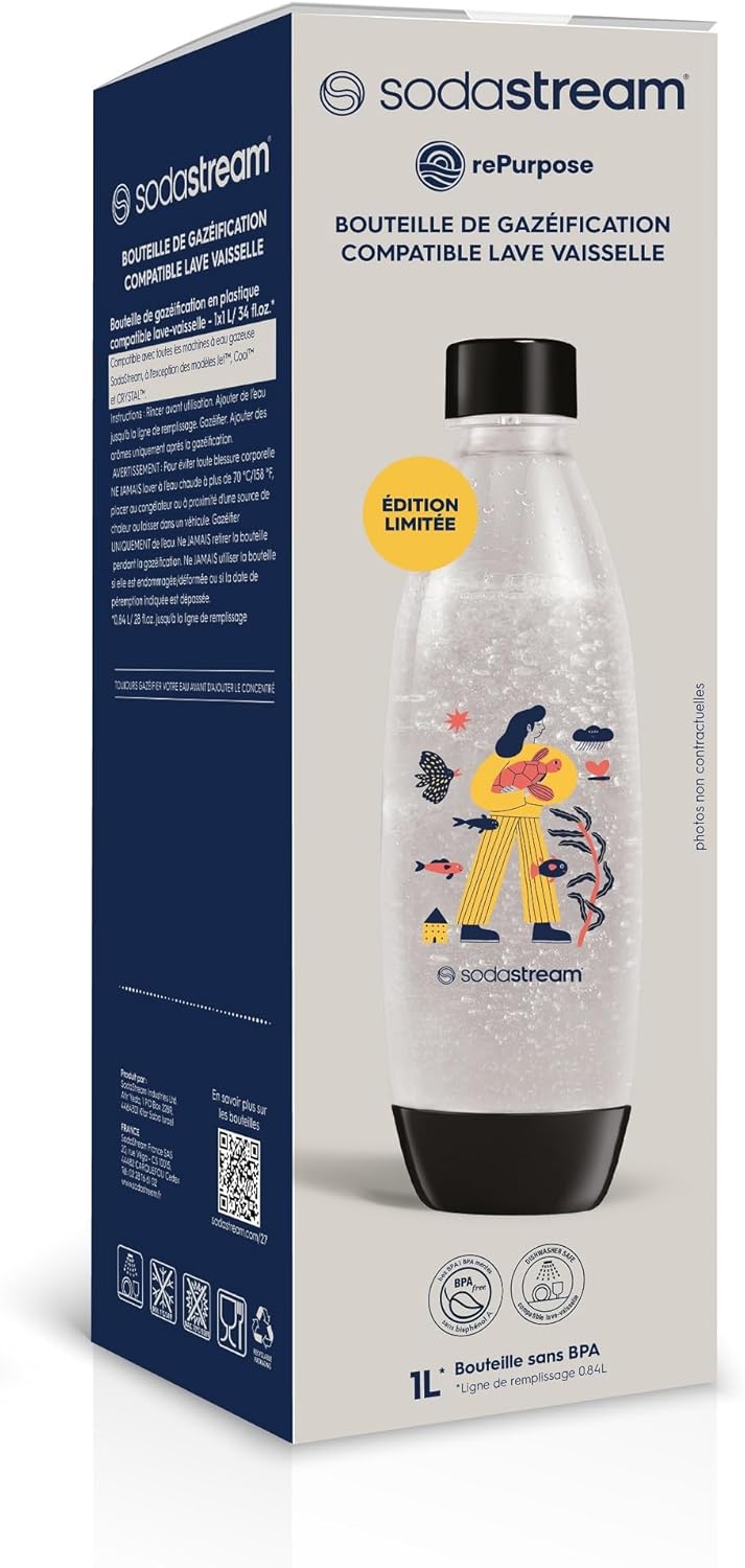 Sodastream - Bouteille édition limitée 1L, Snap & Lock, sans BPA, lave-vaisselle