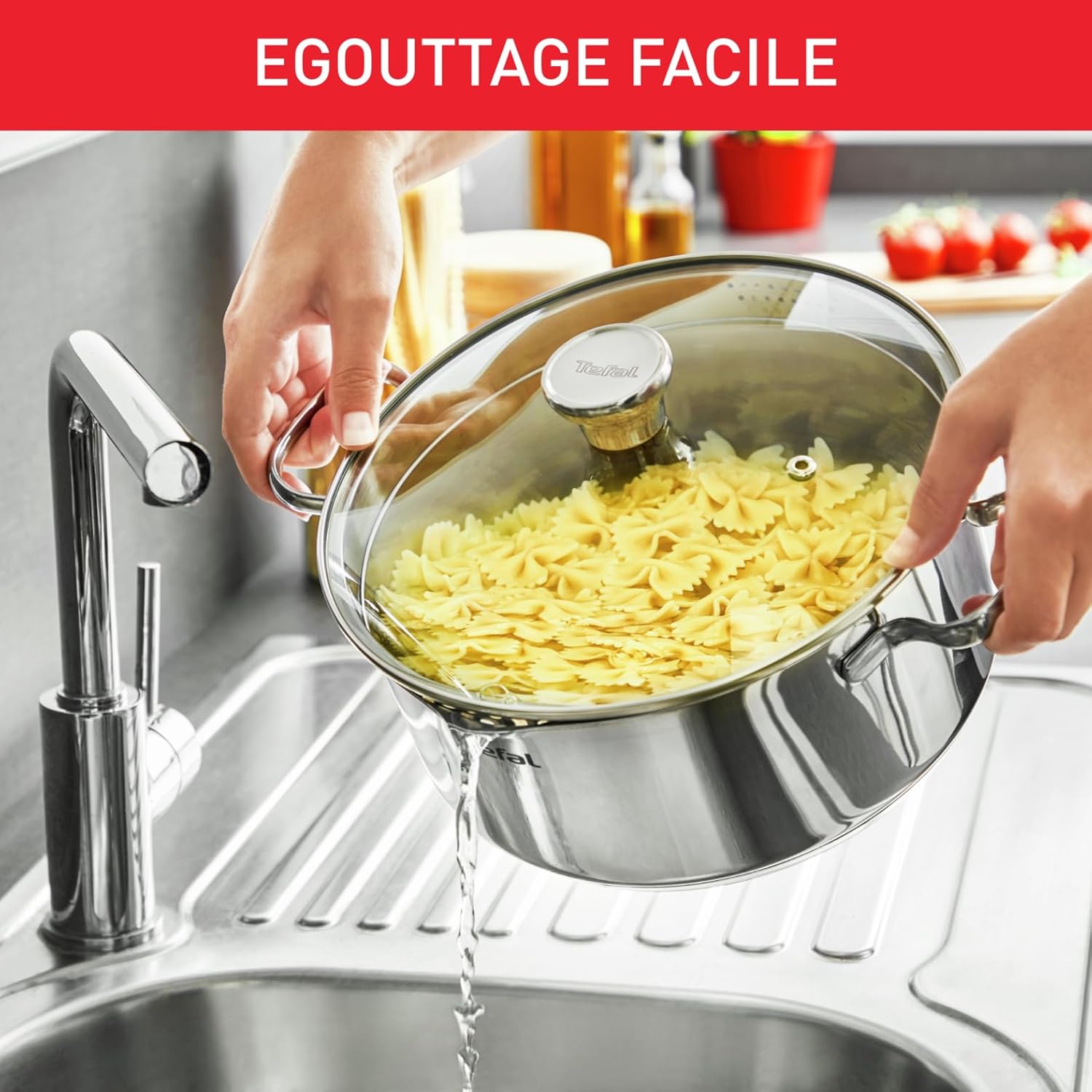 Tefal - Duetto A7054 - faitout 16cm inox induction, couvercle filtrant