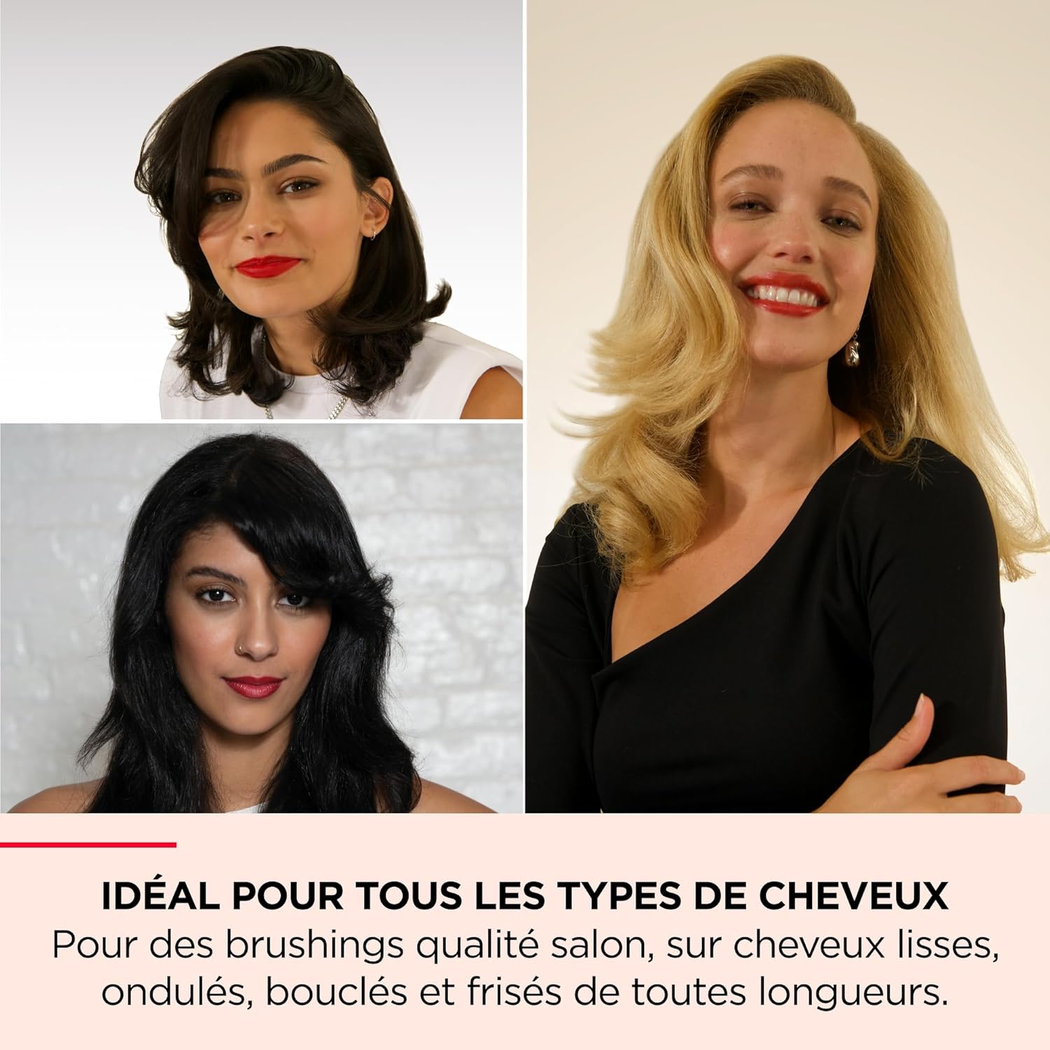 Revlon - One-Step Volumiser Plus - tête amovible - céramique/titane, picots mixtes, technologie ionique RVDR5298E