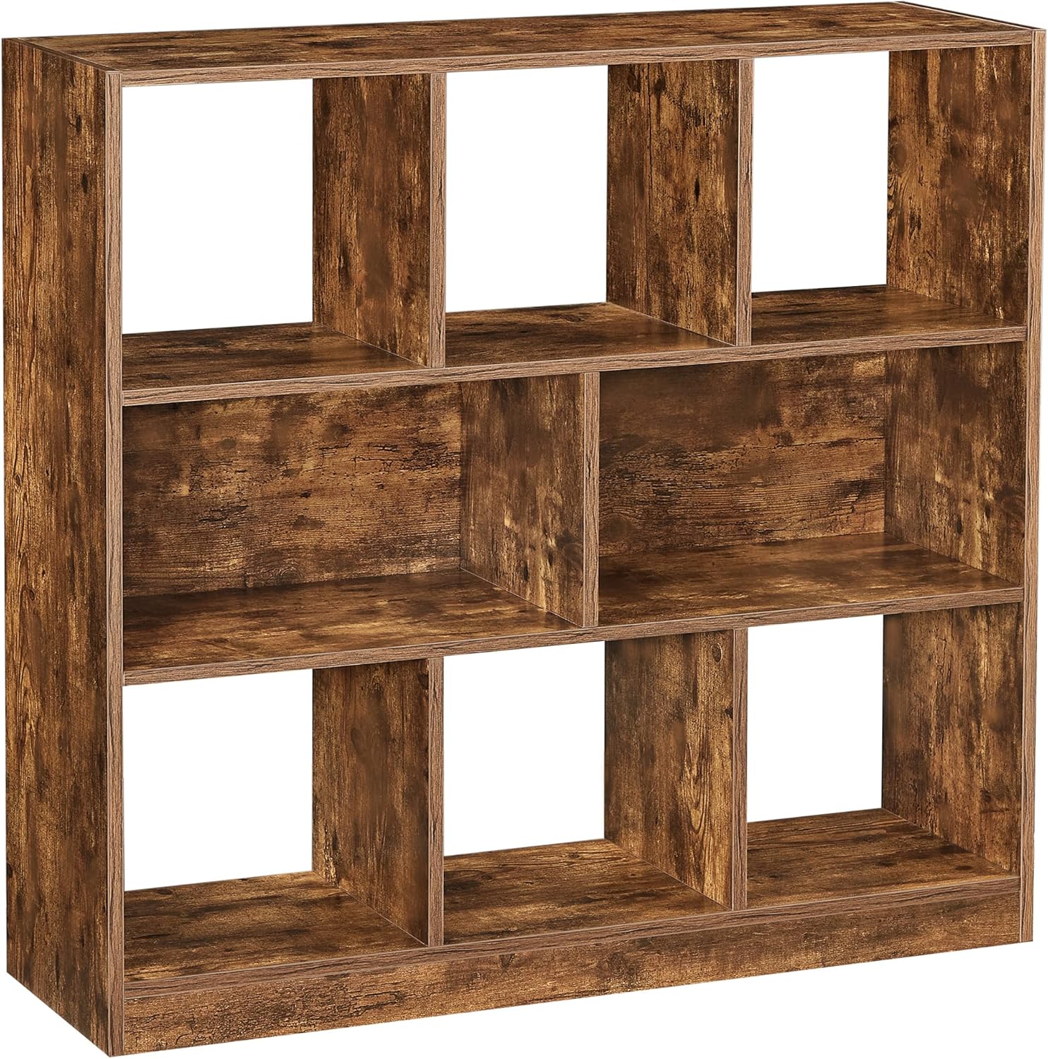 VASAGLE - Bibliothèque série LBC52BX - 30x97,5x100 cm - 8 compartiments ouverts modulables, style marron rustique - LBC5