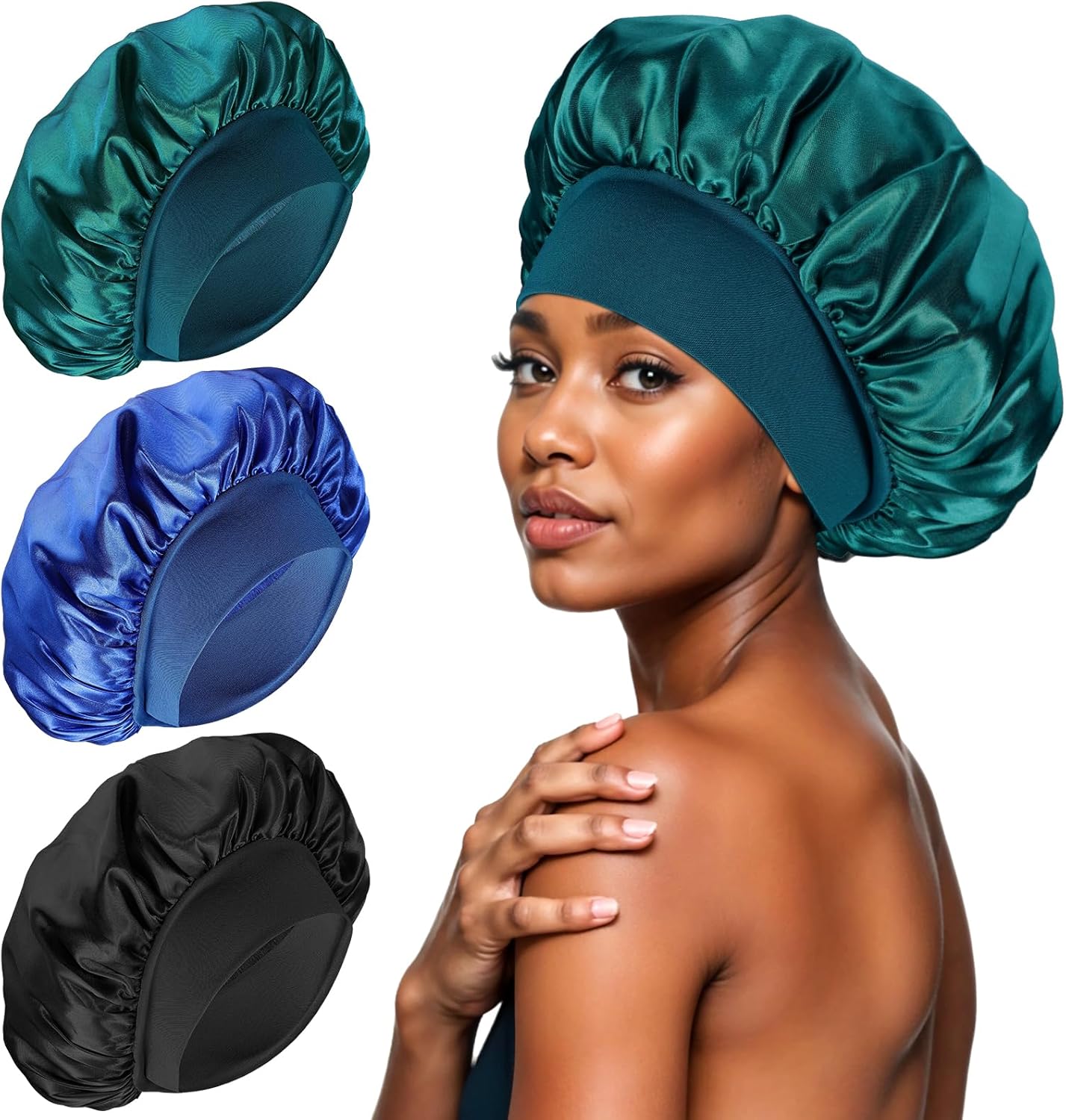 Bonnet Satin Cheveux Nuit - élastique - soin cheveux, protection nocturne
