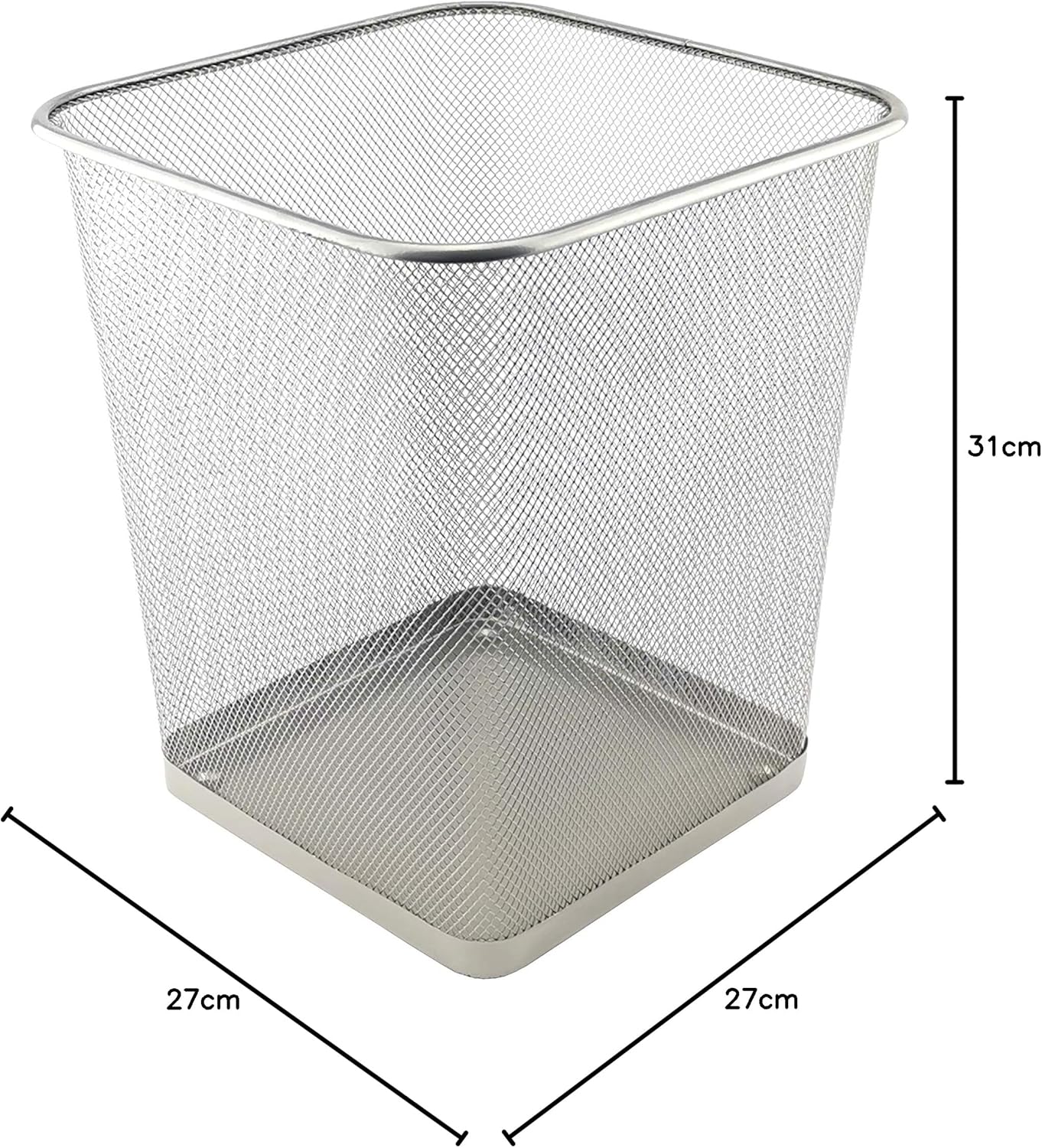 D.RECT - poubelle treillis métal 18L, lot de 2, argent