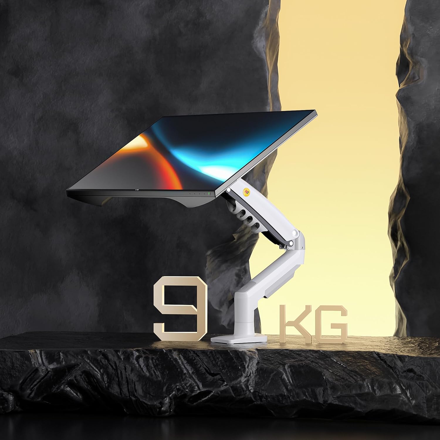 Ergosolid - Support écran PC - 17 à 32 pouces - bras articulé, ressort à gaz, rotation 360°