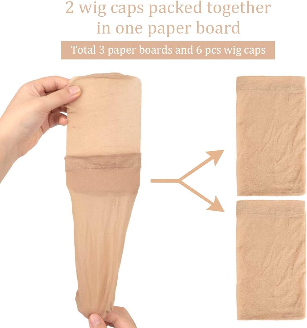 Casquettes de perruque - 6 pièces - nylon extensible doux, respirant, unisexe